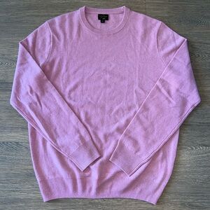 J. Crew Men’s Pink 100% Cashmere Knit Sweater Crew Neck Pullover Size M